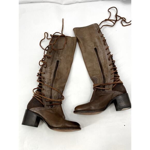Freebird 7 Coal Lace Up Heel Boots - Picture 4 of 6